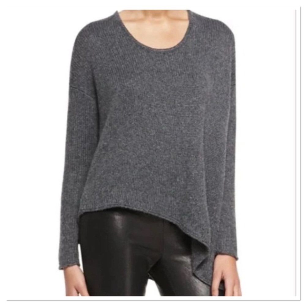 Helmut Lang Asymmetric Alpaca Blend Sweater Light Grey Sz P Runs Large